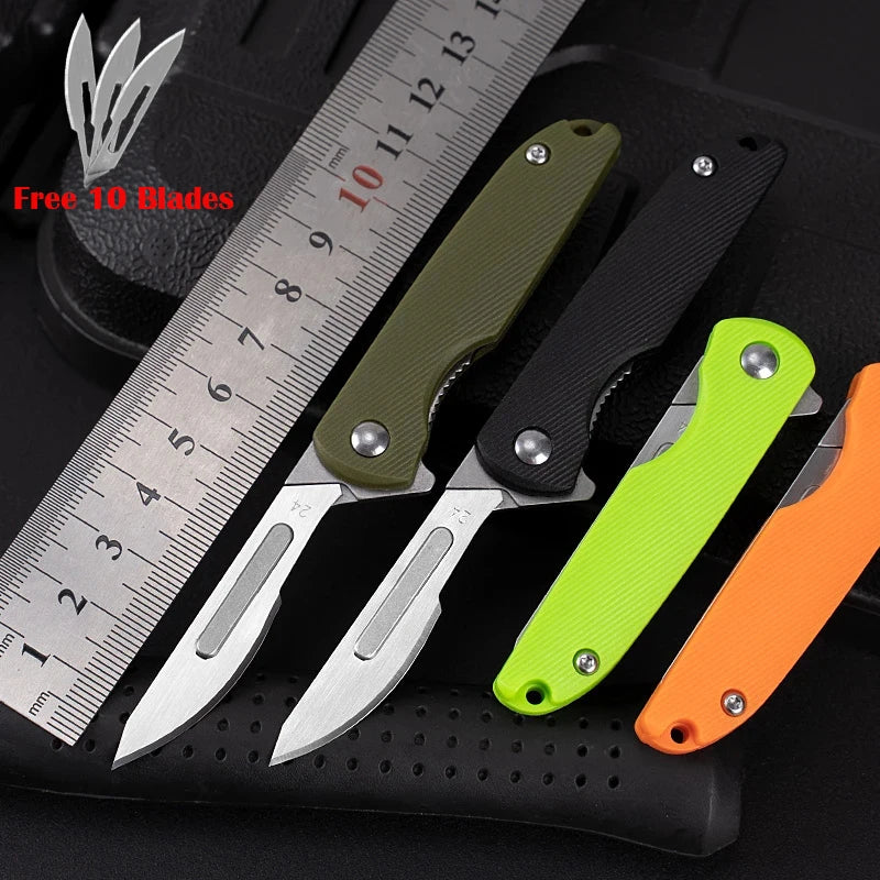 Multi Colors Mini Nylon scalpel knife + Free 10 Blades